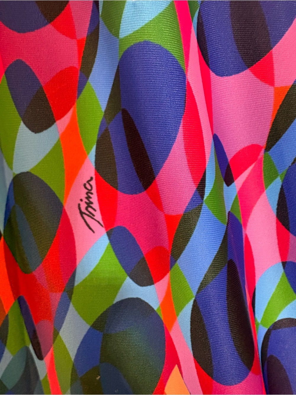 Trina Turk Geometric Kaleidoscope Logo Print Tunic / Dress / Swim Cover Up Large - Picture 15 of 16